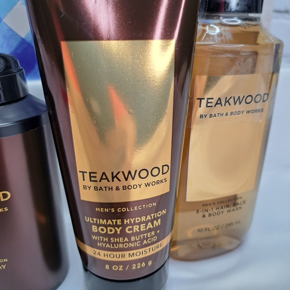 BATH & BODY WORKS 'TEAKWOOD' 3-PIECE GIFT SET BODY WASH, LOTION & MIST - Picture 9 of 16